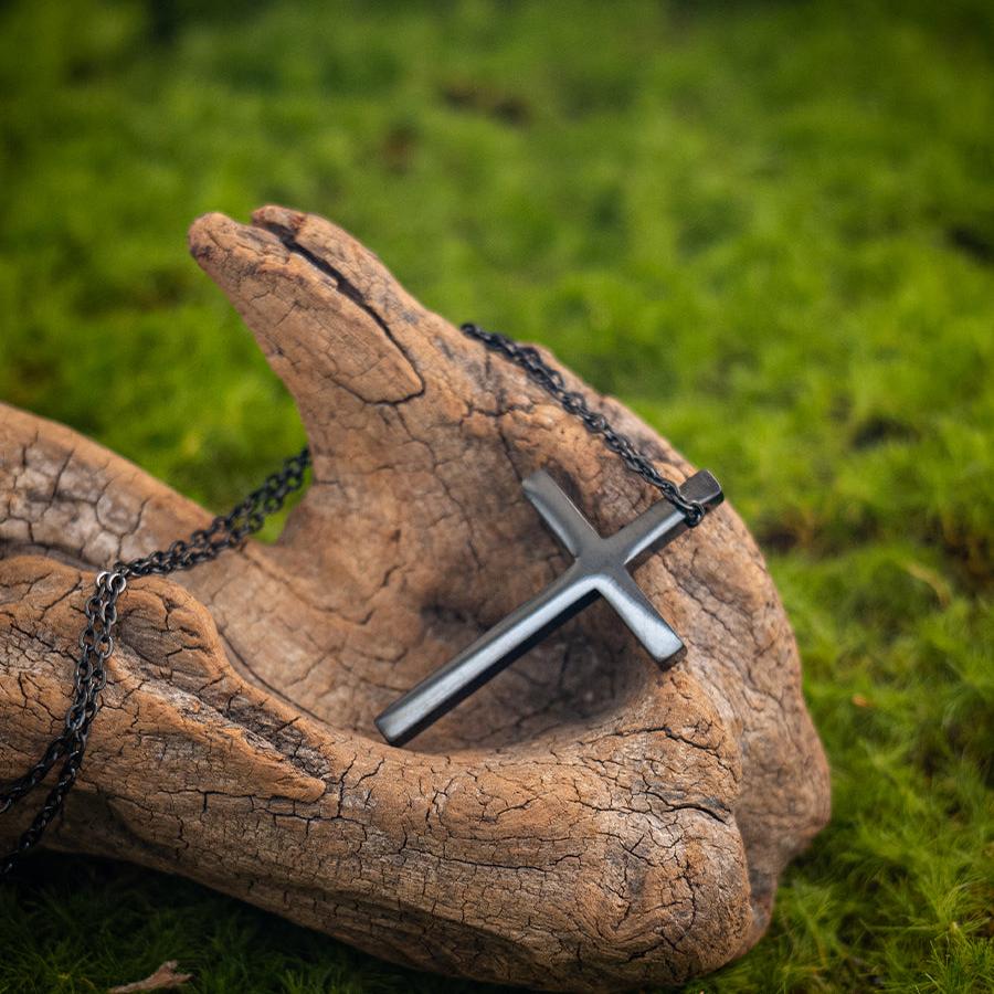 Gothic Diablo Black Cross Necklace