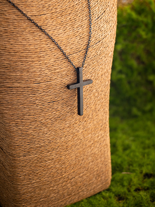 Gothic Diablo Black Cross Necklace